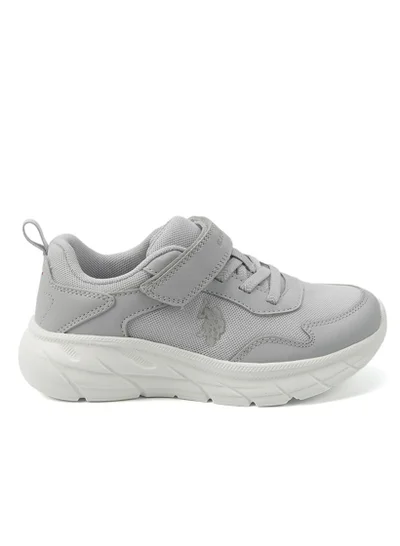 U.S. Polo Assn. Kids' Grey Velcro Strap Sneakers – Easy-On, Day Fun for Little Explorers!