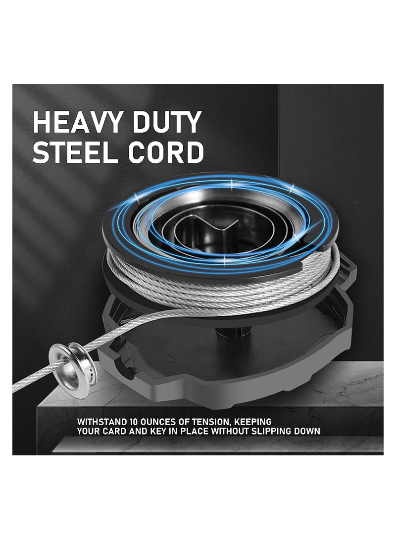 KASTWAVE Retractable Carabiner Badge Holder, Tactical ID Badge Holder with Upgraded Zinc Alloy Carabiner, Heavy Duty Keychain Coated Steel Cord 31.5'', 2 Pack - Image 4