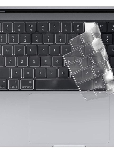 Thin TPU Keyboard Cover Skin for MacBook Air 13.6" M2 A2681/M3 A3113/M4 A3240, 15inch Macbook Air M2 A2941/M3 A3114/M4 A3241,  MacBook Pro 16 A2485/A3403/A3186/A2780/A2485/A2991/MacBook Pro 14.2 inch A3112/A3401/A3185/A2442/A2779/A2918/A2992,Clear