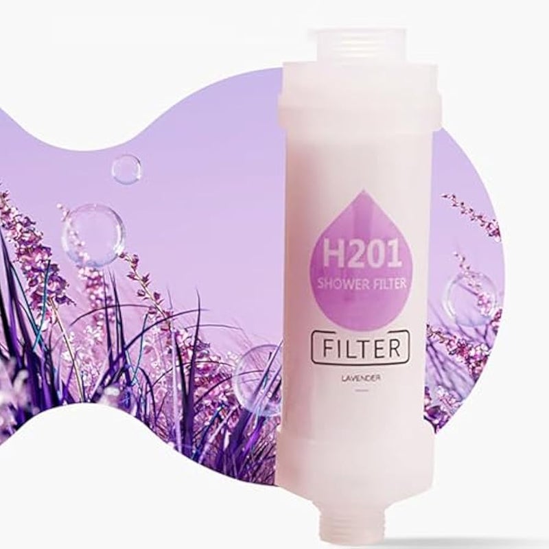 Shower Head Filter Bathroom Accessories for Hard Water Filter Vitamin C Replacement Cartridge Remove Chlorine Fluoride Heavy Metals Improves Skin Condition Protects Hair Lavender - Image 1