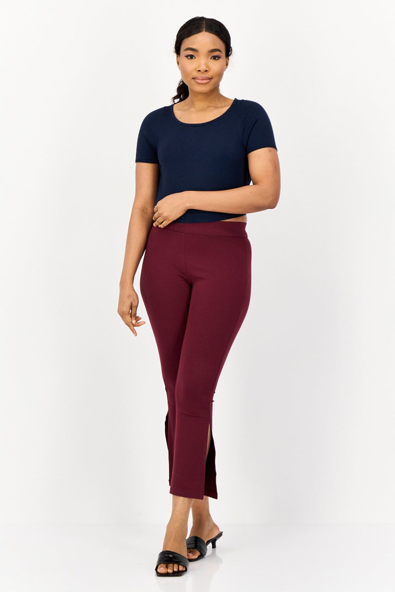 ONLY Women Round Neck Short Sleeve Solid Blouse, Navy - Image 3