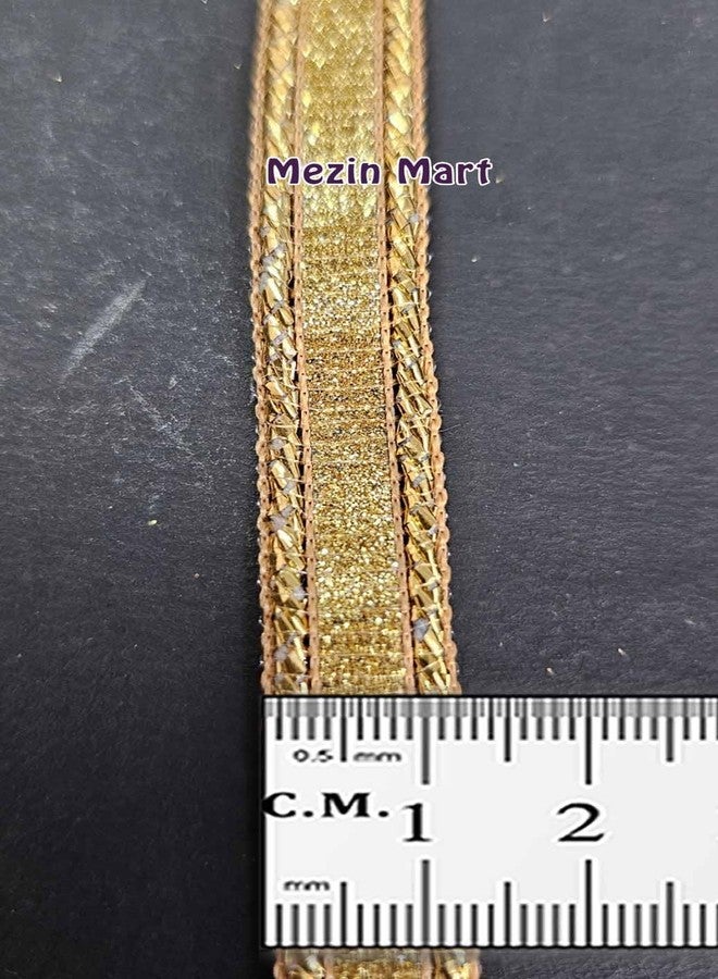 Mezin Zari Jhalar Fancy Unique Lace Blouse Border (9 Meter) for Bridal Dresses, Sarees, Lehengas, Decoration, Bag and Designing Embellishment Crafts (Double Zig Zag + 3 Chotali) - Image 3