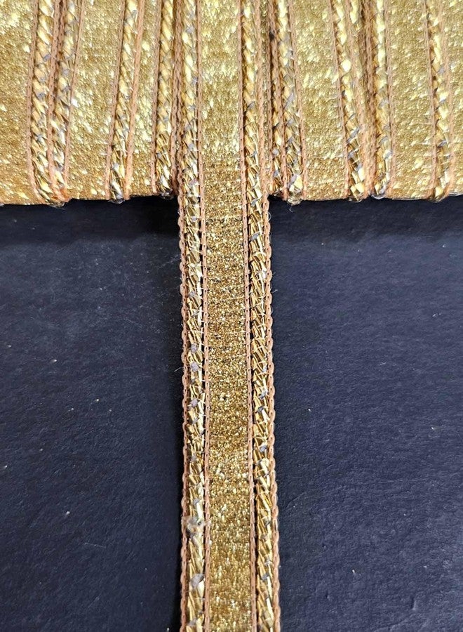 Mezin Zari Jhalar Fancy Unique Lace Blouse Border (9 Meter) for Bridal Dresses, Sarees, Lehengas, Decoration, Bag and Designing Embellishment Crafts (Double Zig Zag + 3 Chotali) - Image 1