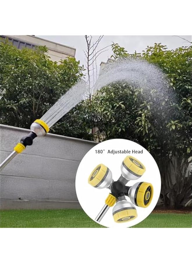 Arabest 17.5 Gardening Watering Wand | 8 Spray Patterns & Thumb-Controlled Switch | 180° Rotating Long Nozzle| for Plants, Hanging Baskets and Shrubs, Pet Bathing, Wall Washing (yellow)  - Image 4