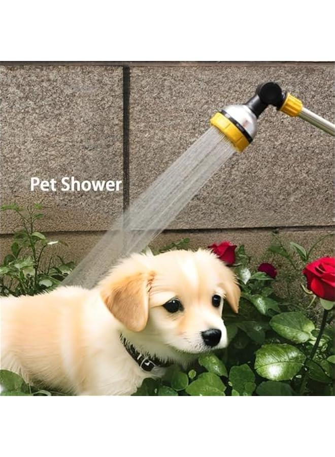 Arabest 17.5 Gardening Watering Wand | 8 Spray Patterns & Thumb-Controlled Switch | 180° Rotating Long Nozzle| for Plants, Hanging Baskets and Shrubs, Pet Bathing, Wall Washing (yellow)  - Image 5