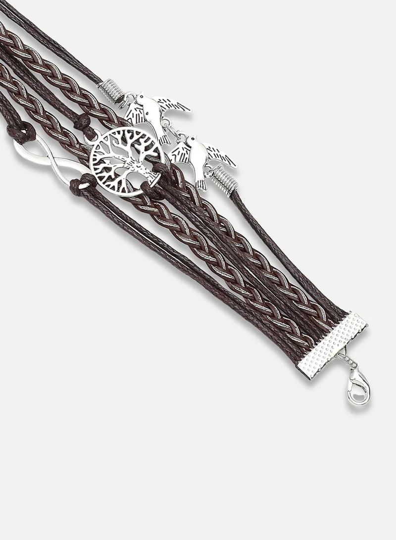 SOHI Trendy Casual Pu Leather Designer Artificial Bracelet Jewellery
