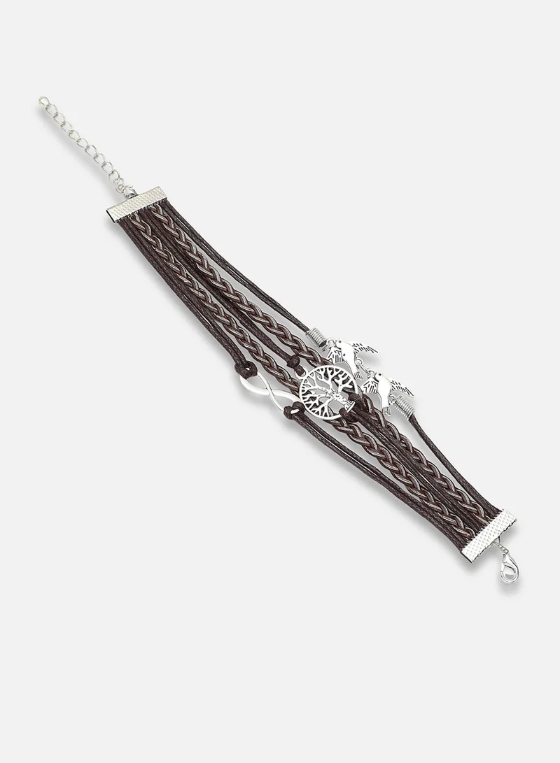 SOHI Trendy Casual Pu Leather Designer Artificial Bracelet Jewellery
