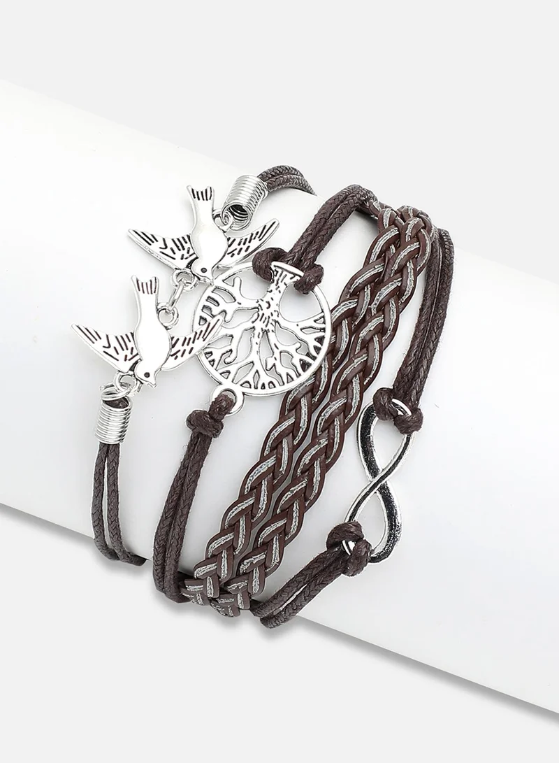 SOHI Trendy Casual Pu Leather Designer Artificial Bracelet Jewellery