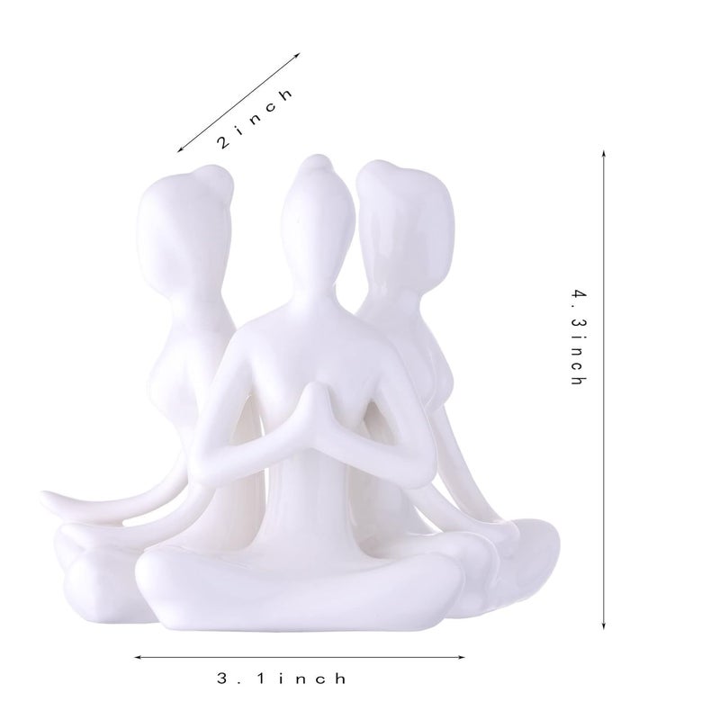 Judee Meditation Yoga Statue Decor Sitting Buddha Statue Yoga Men Handcrafted Sculpture Yoga Figurine Spiritual Meditation Statue Decor for Wedding Birthday Garden Office 3pcs - Image 2