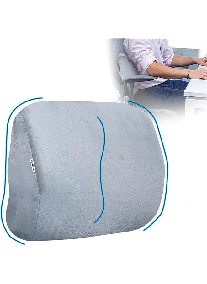 Memory Foam Lumbar Support Cushion Ergonomic Back Pain Relief For Sciatica Tailbone And Hemorrhoids Thicker Breathable And Non Slip Design For Long Drives Gray