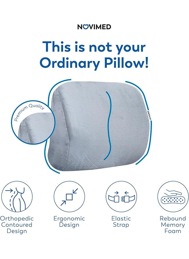 Memory Foam Lumbar Support Cushion Ergonomic Back Pain Relief For Sciatica Tailbone And Hemorrhoids Thicker Breathable And Non Slip Design For Long Drives Gray