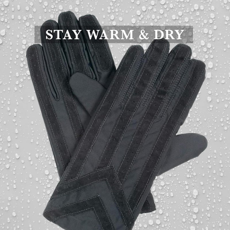 isotoner mens stretch cold weather gloves, Brown, Medium-Large US