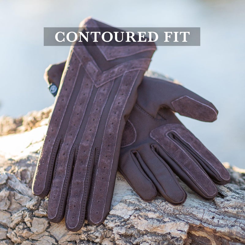 isotoner mens stretch cold weather gloves, Brown, Medium-Large US
