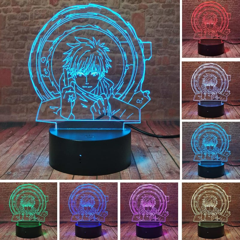 Al Raied ARS® Satoru Gojo Night Light - Anime Jujutsu Kaisen Lamp - 3D Cartoon Figure with 16 Color Change and Remote Control - Image 2