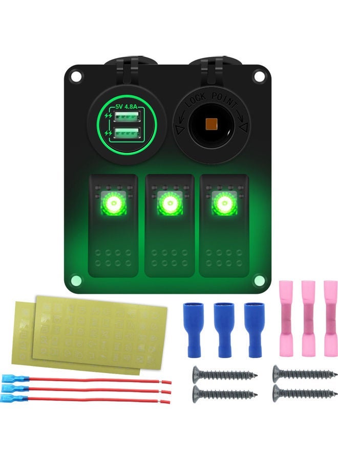 Loquat Waterproof Marine Boat Rocker Switch Panel - Image 1