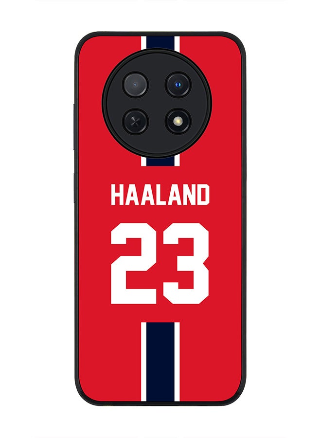 Stylizedd Rugged Black edge case for Huawei Nova Y91 4G  Huawei Enjoy 60X, Slim fit Soft Case Flexible Rubber Edges Anti Drop TPU Gel Thin Cover -  Football Team - Norway, Player Name - Haaland - Image 1