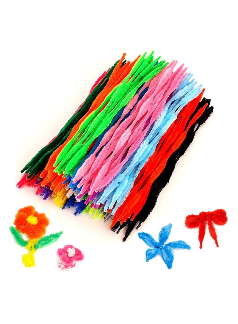 SOLARAE 200 Pieces Pipe Cleaners Craft with Bumps 30 Assorted Colors Chenille Stems for Kids DIY Art Craft Decoration, 6mm x 12inch Fuzzy Colored Chenille Stem Sticks Set Craft Supplies for Kids and Adults - Image 1