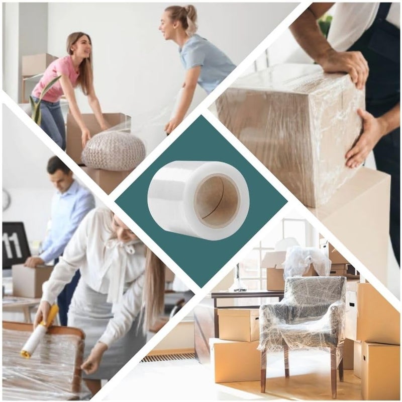 Rago ® Stretch Film Set of 15 Mini Rolls 130 m 15 x 210 g I Transparent Film for Furniture Stretch Film 130 m I Pallet Film Hand Wrap Film (38 x 31 x 8 cm) 130 m Length - Image 5