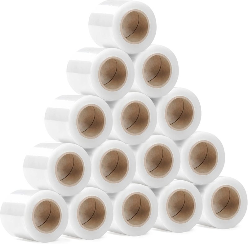 Rago ® Stretch Film Set of 15 Mini Rolls 130 m 15 x 210 g I Transparent Film for Furniture Stretch Film 130 m I Pallet Film Hand Wrap Film (38 x 31 x 8 cm) 130 m Length - Image 1