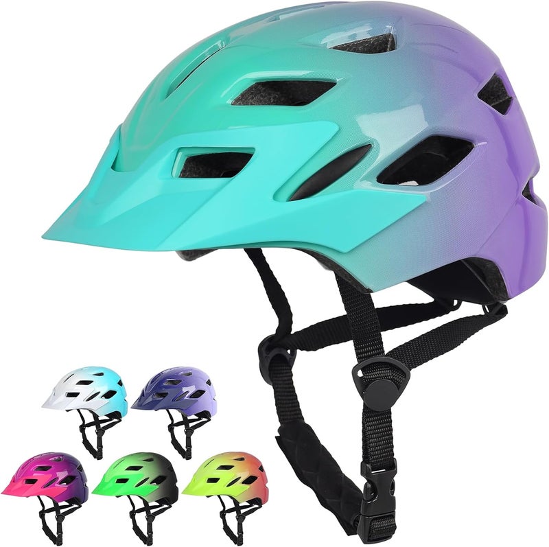 Bavilk Kids Bike Helmet, Kids Boys Girls Bike Helmets with LED Light Detachable Visor Children Youth Teen Multi-Sport for Skating Cycling Scooter Skateboard Adjustable & Lightweight 19.7"-22.4" - Image 1