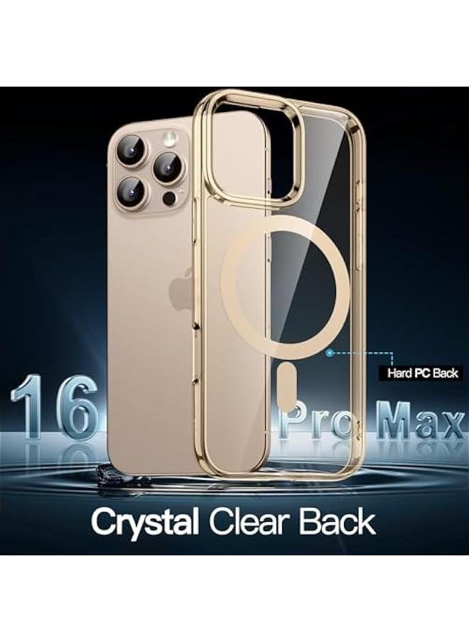 Generic Magnetic Case for iPhone 16 Pro Max 6.9-Inch Compatible with MagSafe, Shockproof Phone Bumper Cover, Anti-Scratch Clear Back (Desert Titanium)  - Image 3