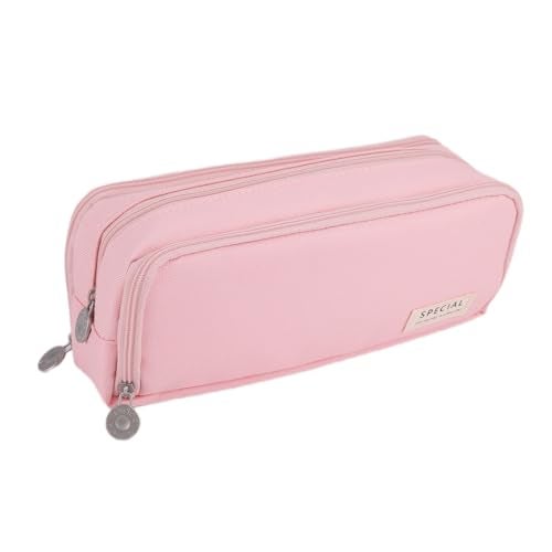 Oyachic Pink Pencil Case, Large Capacity Pencil Pouch,Pencil Bag with 3 Compartments,Pen Organizer Oxford Storage for Men Women Adults Travel Business Office - Image 1