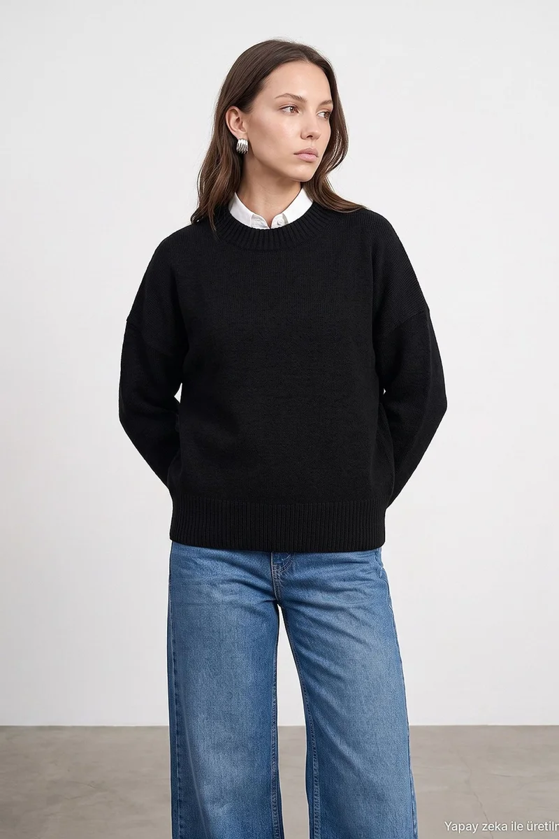 Dilvin Black DILVIN Women's Knit Sweater for Women | Best Price UAE
