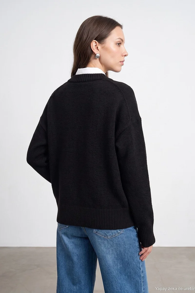 Dilvin Black DILVIN Women's Knit Sweater for Women | Best Price UAE