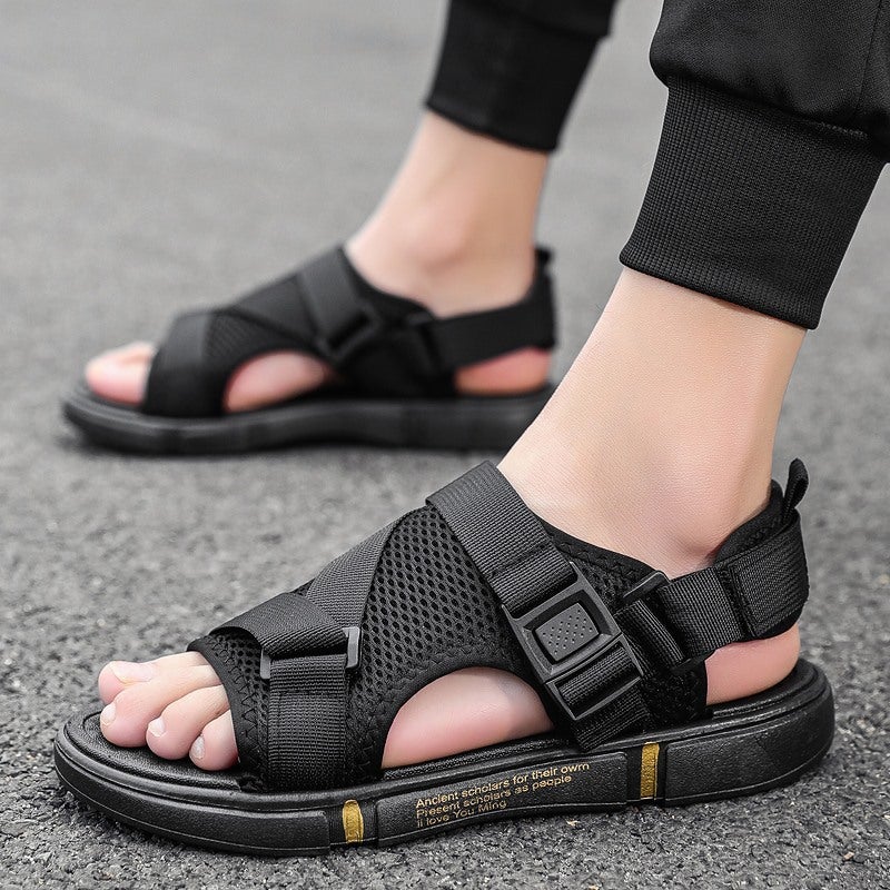2023 Summer Large Size Velcro Men'S Shoes Casual Fashion Teenagers Students Sandals Big Kids Beach Shoes - Image 2