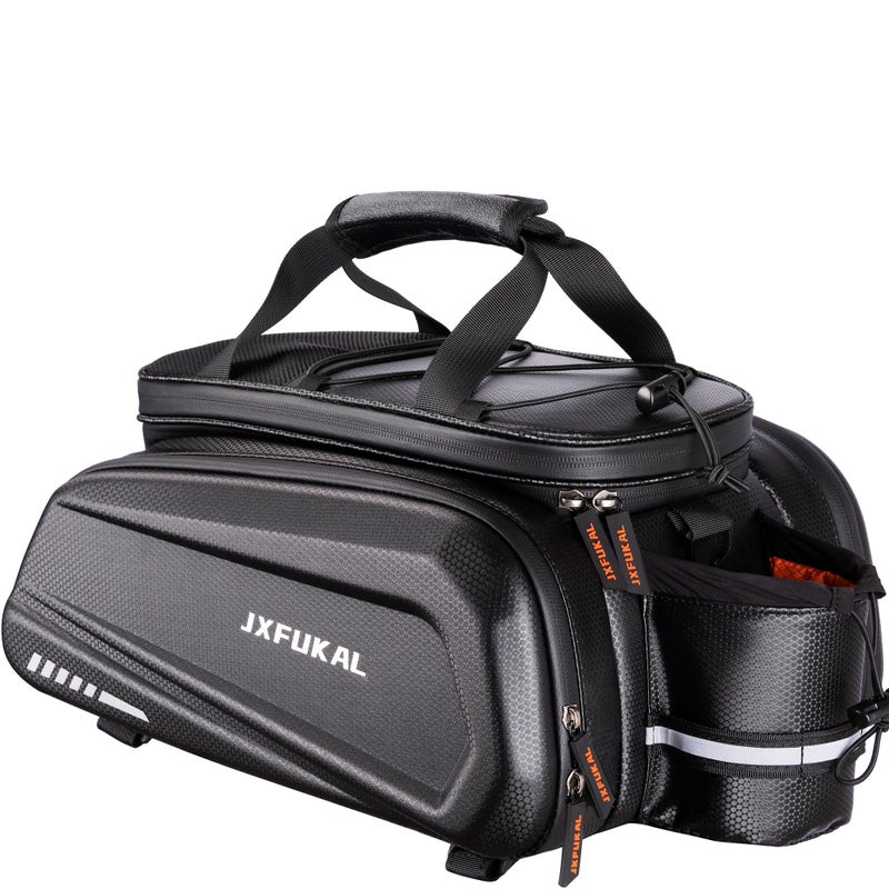 JXFUKAL Bike Bags for Bicycle Rear rack - 9.5L/17L/40L Hard Shell Waterproof Bike Ebike Trunk Pannier Saddle Seat Bag Carrier with Reflector, Rain Cover & Shoulder Strap for Commuter Travel Outdoor - Image 1