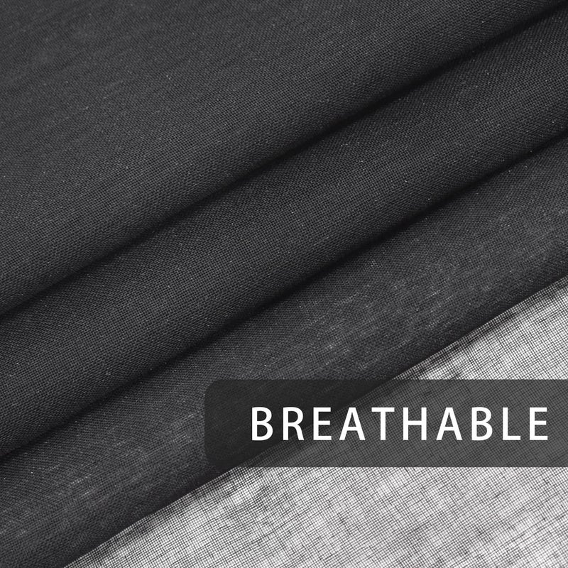 UPOPO Black Sheer Curtains 54 inches Long Living Room Curtain Sheers Basement 2 Panels Voile Transparent Bedroom Drapes Linen Textured Rod Pocket Kitchen Dining Window Treatment Set - Image 2