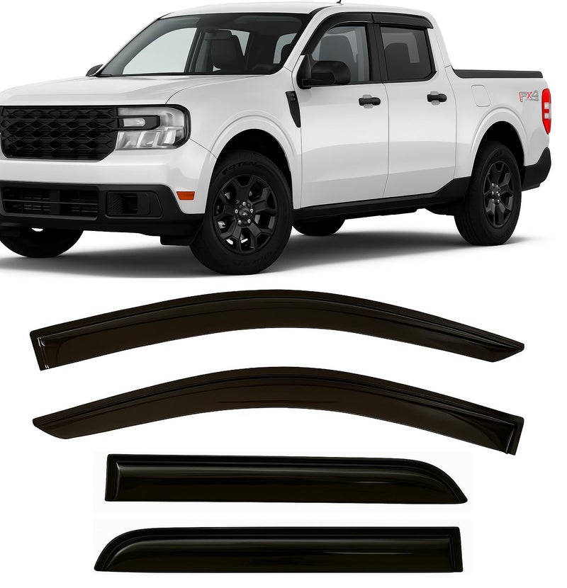 20222025 TapeOn Rain Guards for Ford Maverick Side Window Visor Deflectors XL XLT Lariat 2023 2024