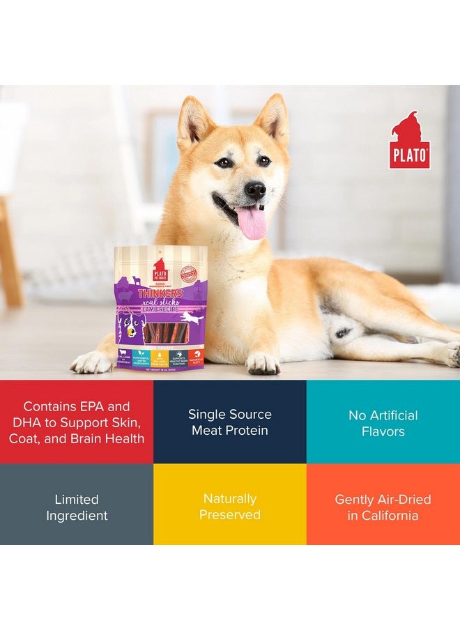 بلاتو مكافآت الكلاب المجففة بالهواء من Plato Pet Treats، أعواد Lamb Thinkers، مكافآت طبيعية للكلاب، لحوم حقيقية، مجففة بالهواء، صنع في الولايات المتحدة الأمريكية، 18 أونصة  - Image 4