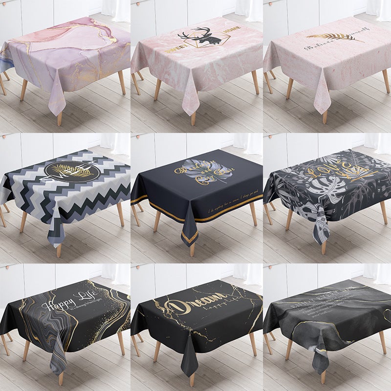 Marble Pattern Nordic Style Tablecloth Dining Table Coffee Table Desk Decorative Tablecloth Tablecloth Outdoor Wild Napkin - Image 3