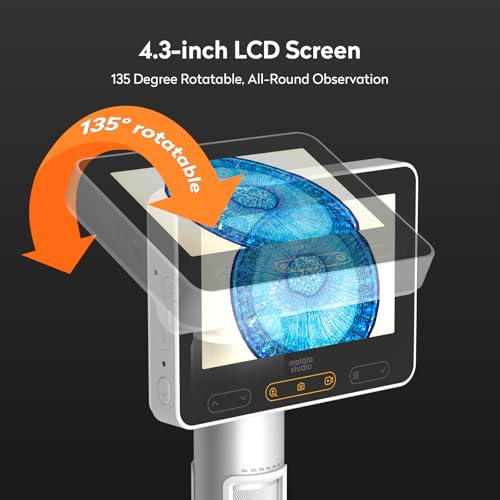 matatastudio MX2A Handheld Microscope for Kids Portable Digital Microscope 1001600X with 43inch 1080P LCD Screen MatataStudio Wireless USB Educational Microscopes for Kids Adults - Image 3
