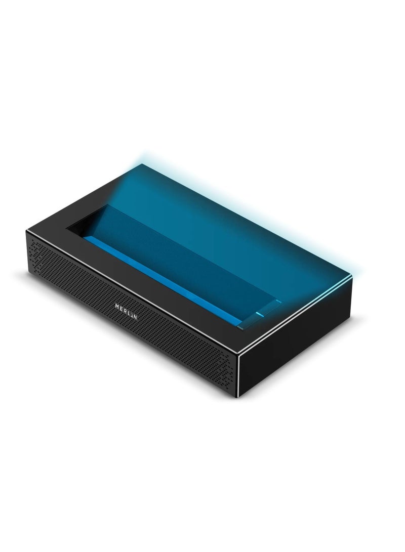 Merlin UltraCast Short Throw Projector | 1920x1080p Full HD, 300” Display, DLP by Texas Instruments, Built-in 2x5W Bluetooth Speakers, Auto Keystone, Screen Mirroring, 3.5mm Audio Out - Image 1
