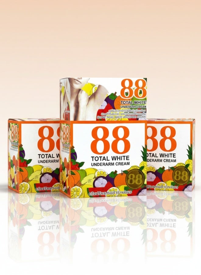 888 توتال وايت عبوة 88 توتال وايت عدد 3 كريم تفتيح الابط لتبييض البشرة وازالة البقع الداكنة