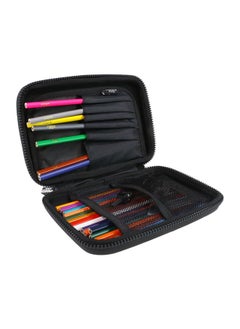 SMILY KIDDOS Smily Kiddos Single Compartment Pencil Case Stylish Cute Large Capacity Hardtop EVA Pencil Case Organizer School Kids Girls Women Pen Holder Pouch Multi Purpose| Space Explorer Theme | Black  - Image 2