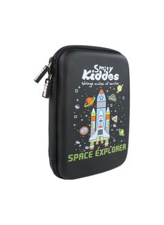SMILY KIDDOS Smily Kiddos Single Compartment Pencil Case Stylish Cute Large Capacity Hardtop EVA Pencil Case Organizer School Kids Girls Women Pen Holder Pouch Multi Purpose| Space Explorer Theme | Black  - Image 5