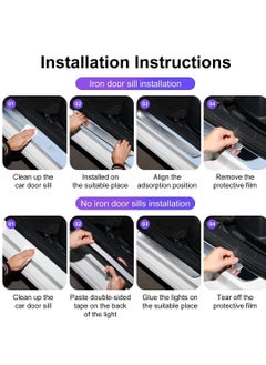 RAYMOS Car Door Sill Light RGB Light Car Pedal Atmosphere Light Wireless Auto Sensing Car LED Lighting With 7 Colors IP67 Waterproof Welcome Courtesy Lights Strip For All Car Compatible Charging Light  - Image 4