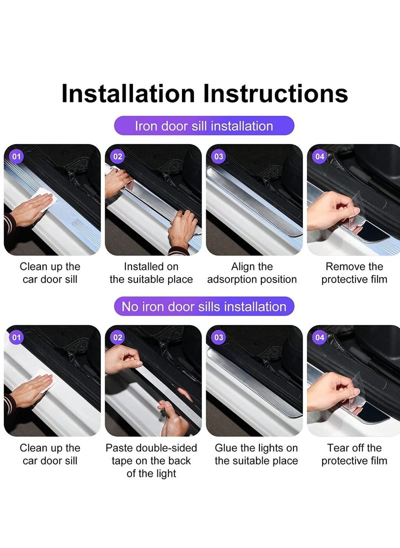 RAYMOS Car Door Sill Light RGB Light Car Pedal Atmosphere Light Wireless Auto Sensing Car LED Lighting With 7 Colors IP67 Waterproof Welcome Courtesy Lights Strip For All Car Compatible Charging Light  - Image 4
