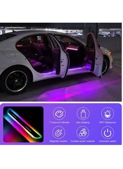RAYMOS Car Door Sill Light RGB Light Car Pedal Atmosphere Light Wireless Auto Sensing Car LED Lighting With 7 Colors IP67 Waterproof Welcome Courtesy Lights Strip For All Car Compatible Charging Light  - Image 3