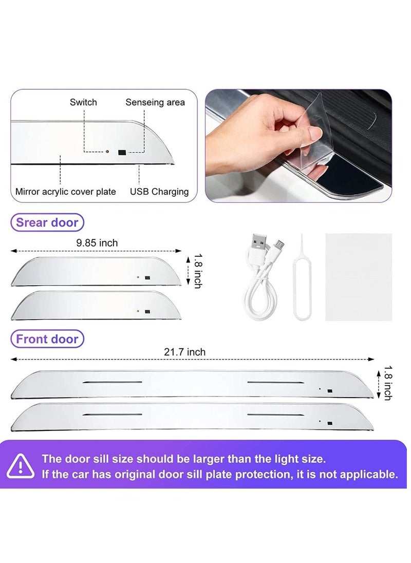 RAYMOS Car Door Sill Light RGB Light Car Pedal Atmosphere Light Wireless Auto Sensing Car LED Lighting With 7 Colors IP67 Waterproof Welcome Courtesy Lights Strip For All Car Compatible Charging Light  - Image 5