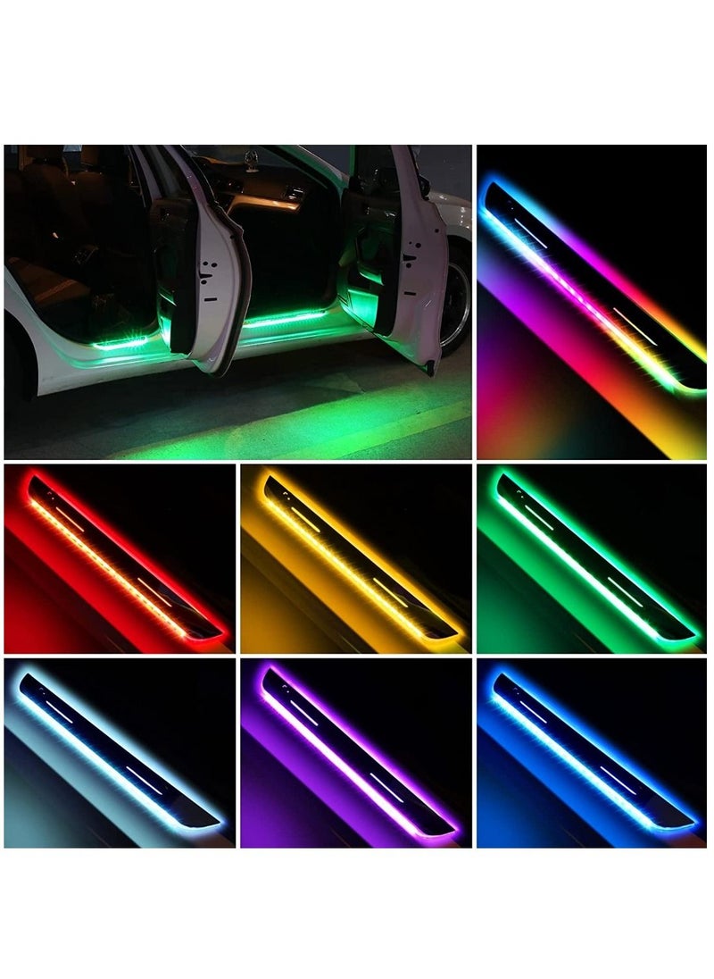 RAYMOS Car Door Sill Light RGB Light Car Pedal Atmosphere Light Wireless Auto Sensing Car LED Lighting With 7 Colors IP67 Waterproof Welcome Courtesy Lights Strip For All Car Compatible Charging Light  - Image 1