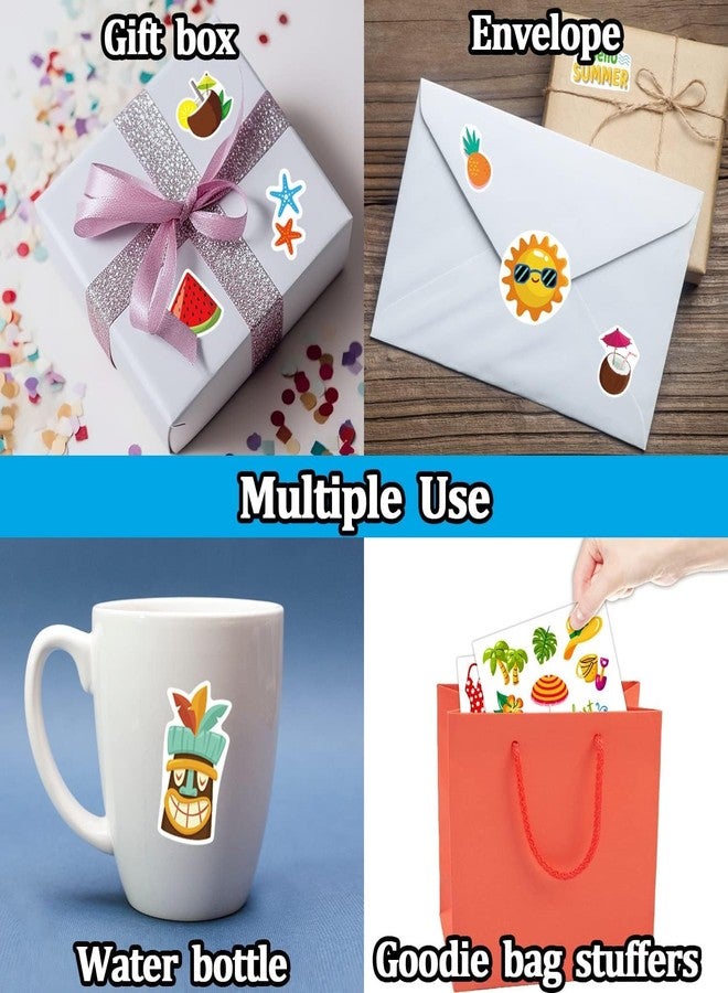 Partywind 32 Sheets Hawaiian Stickers for Party Decorations, Cute & Waterproof Stickers for Bottle/Scrapbook/Laptop & Beach Pool Party Supplies - Image 3