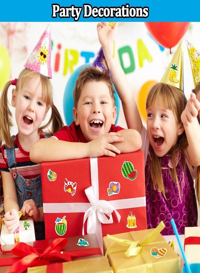 Partywind 32 Sheets Hawaiian Stickers for Party Decorations, Cute & Waterproof Stickers for Bottle/Scrapbook/Laptop & Beach Pool Party Supplies - Image 4