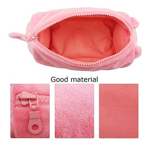 enyuwlcm Plush Animal Stationery Cartoon Cute Dog Pencil Case for Teen Girls and Cosmetic Bag for Purse 1 Pack Corgi Pink - Image 2