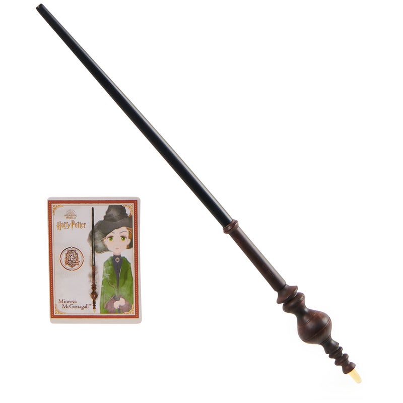 Wizarding World Harry Potter Authentic Minerva McGonagall Plastic Wand with Spell Card, 12 Inch, Toy for Children Aged 6 and Above, Fan Merchandise - Image 1