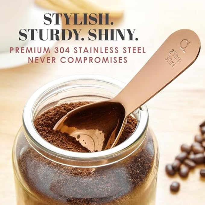 ريحني مجموعة مغارف القهوة من 2 ملعقة كبيرة 2 ملعقة كبيرة 18 كوب 1 أونصة أفضل ملاعق قياس من الفولاذ المقاوم للصدأ للقهوة والشاي والمزيد - Image 4