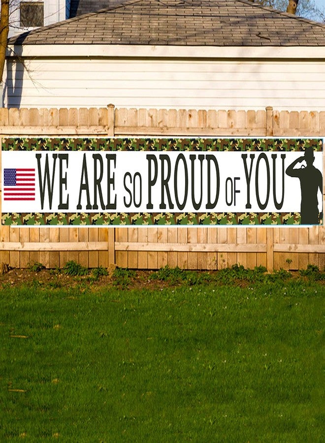 DodelyGz Camouflage We Are So Proud Of You Backdrop Banner,Veterans Day Memorial Day Independence Day Deployment Returning Back Military Army Retirement Party Decor - Image 4